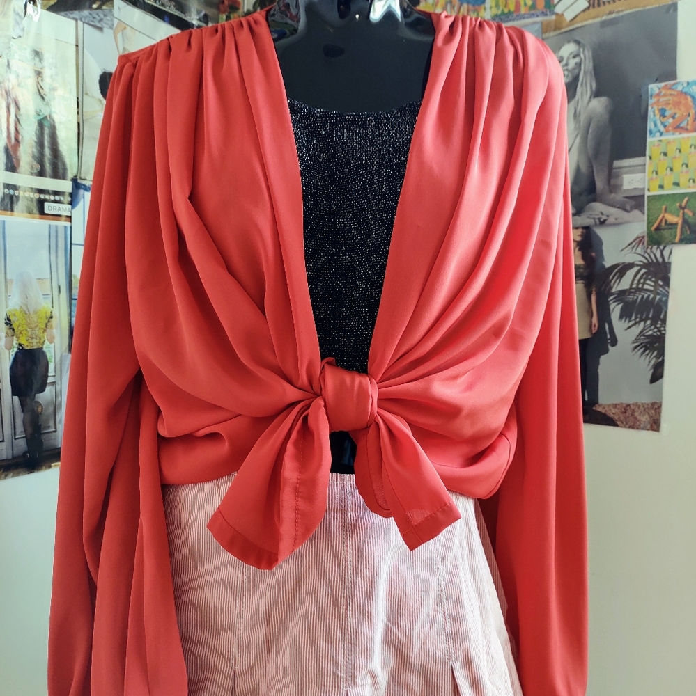 Vintage Draped Open Front Top